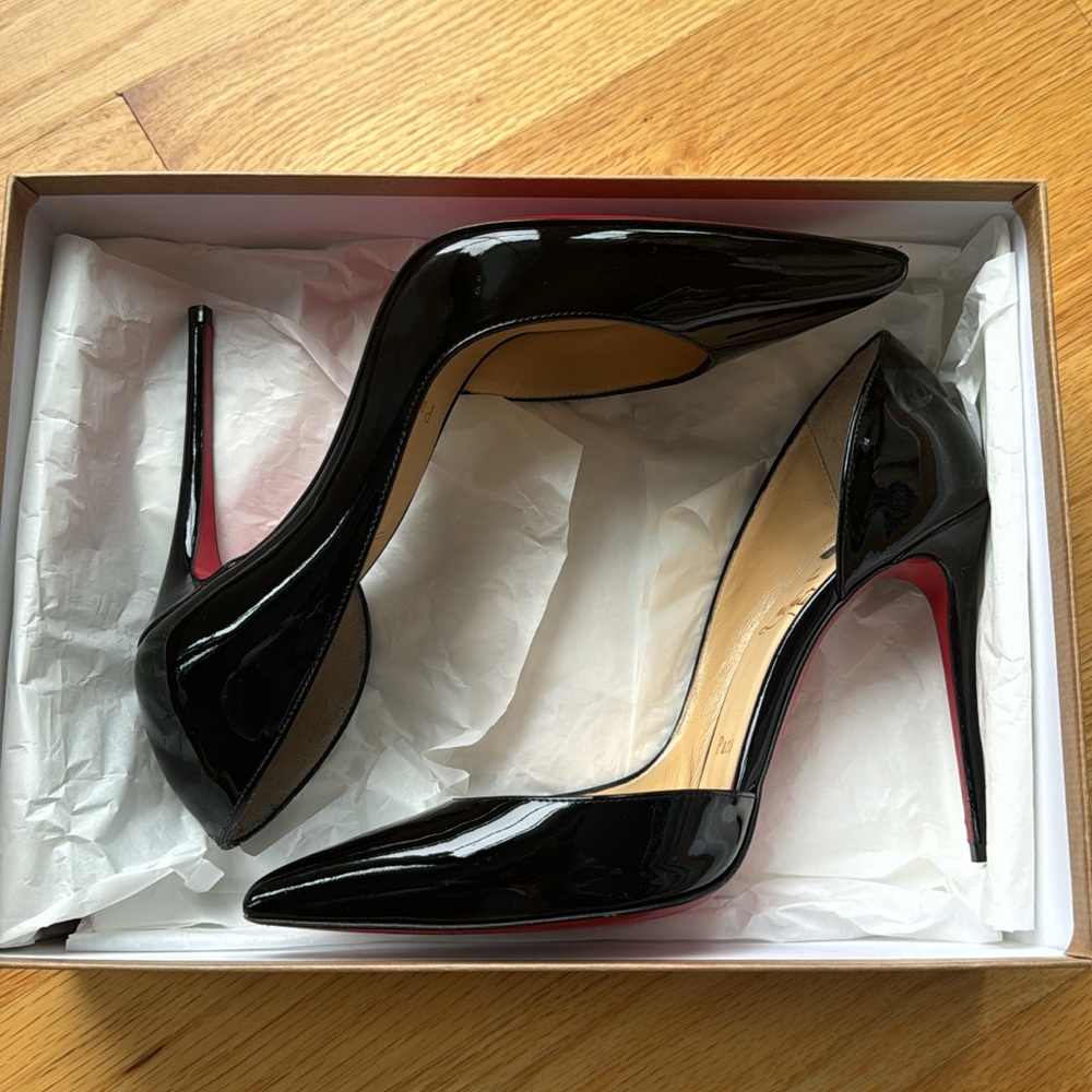 Christian Louboutin Iriza 100 Patent Black Heels